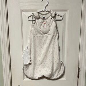 Nested Bean Baby Sleep Sack in White with Pink Dots